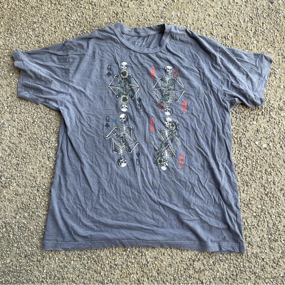 Skeleton Ross playing card tshirt